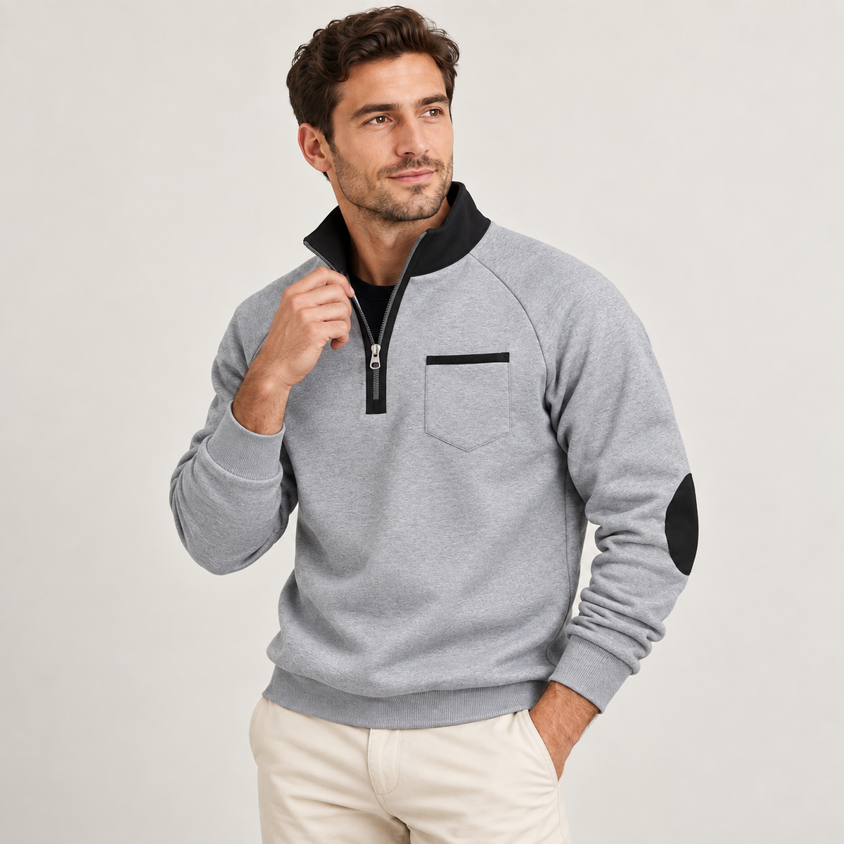 Ambrose - Stand Collar Mens Quarter Zip Jumper