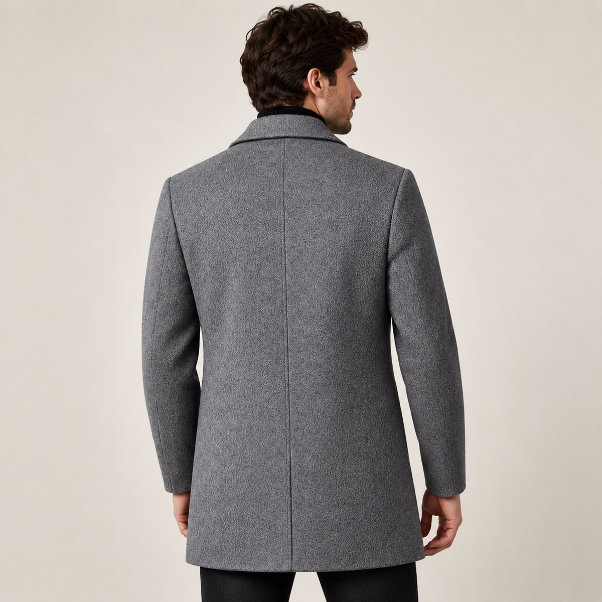 Pierce - Tailored Single-Breasted Mens Overcoat