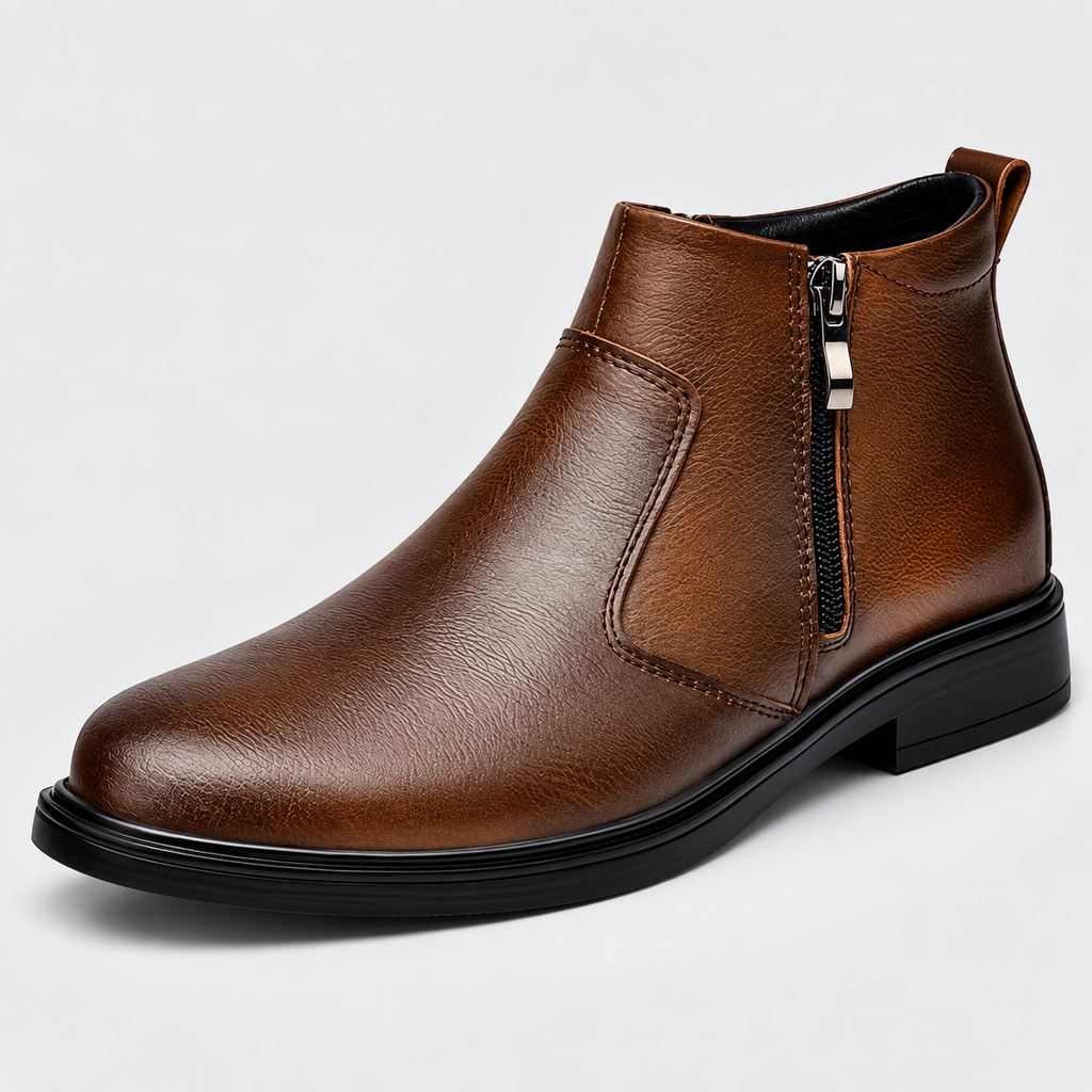 Conrad | Mens Winter Boots Warm Lined Zip Up Ankle Boots