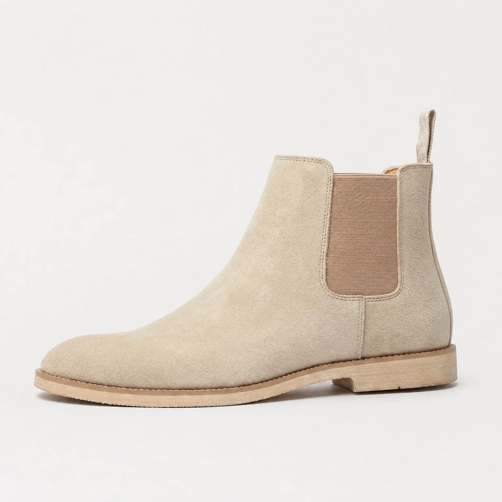 Rowan | Men's Suede-Look Chelsea Ankle Boots with Elastic Side Panels & Pull-On Design